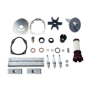Image of various engine service and maintenance parts on a white background.