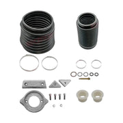 Image of various engine service and maintenance parts on a white background.