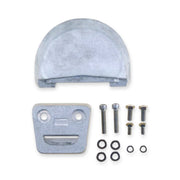 Kit of aluminium anodes for a Volvo Penta SX sterndrive on a white background.