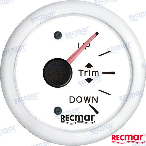 RECMAR Trim Gauge 160-10° White Face Marine OEM 09314