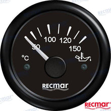 RECMAR Oil Temperature Gauge 50-150°C Black Face Marine OEM 14202