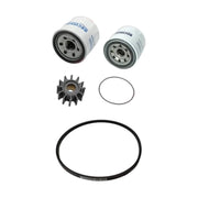 Image various engine service and maintenance parts on a white background.