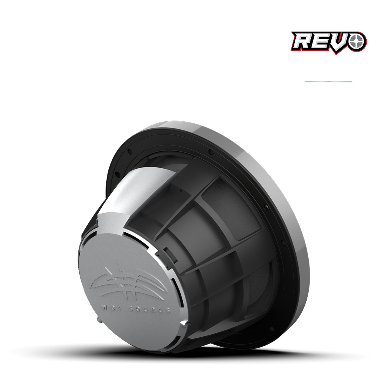 Sonidos húmedos | REVO 8-XSG-SS | Altavoces coaxiales de componentes con rejillas RGB XS-Gunmetal-Acero inoxidable | WETREVO8XSGSS