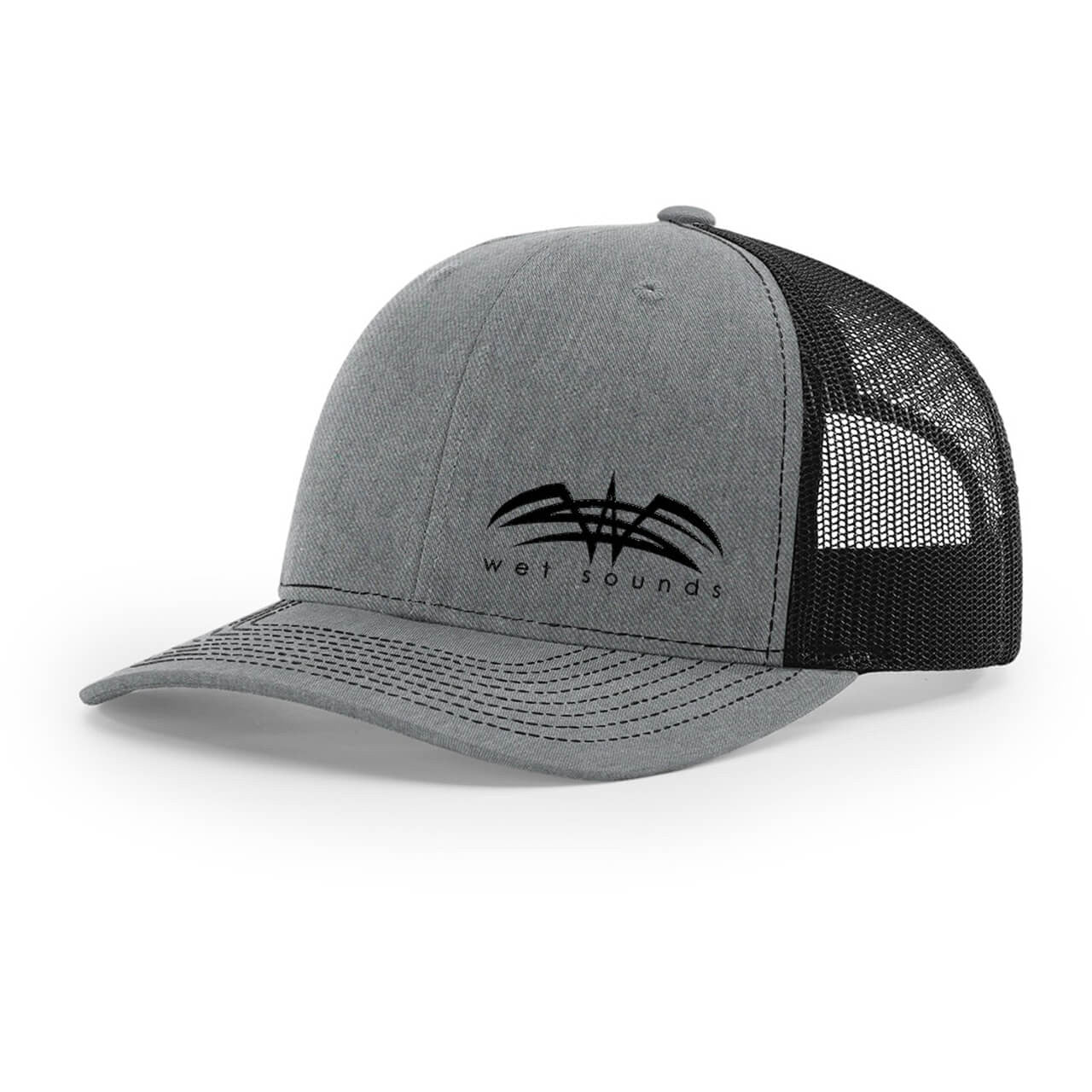 Richardson Youth Snap Back Cap - Heather Gray & Black w/Black Offset Wet Sounds Logo - TMP Global