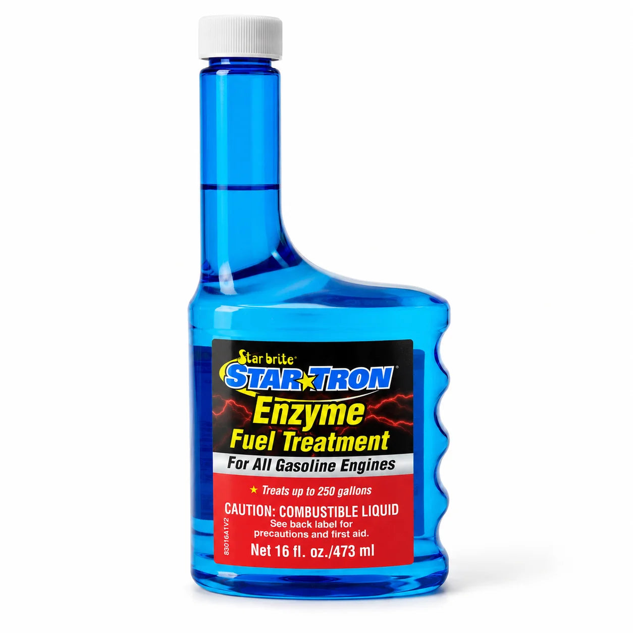 Image of a bottle of starbrite fuel treatment on a white background.