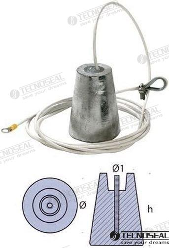 Anode en zinc suspendue | OEM 00630 | Barre | Tecnoseal