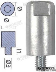 ROD FOR YANMAR - DIA. 23 M8 | OEM  01309 | ANODES | TECNOSEAL