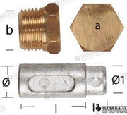 ANODE LOMBARDINI W/TAP | OEM  02350T | ANODES | TECNOSEAL