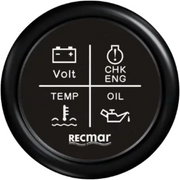 4LED ENGINE ALARM GAUGE 12V/24V BLACK | OEM  79202 | ALARM