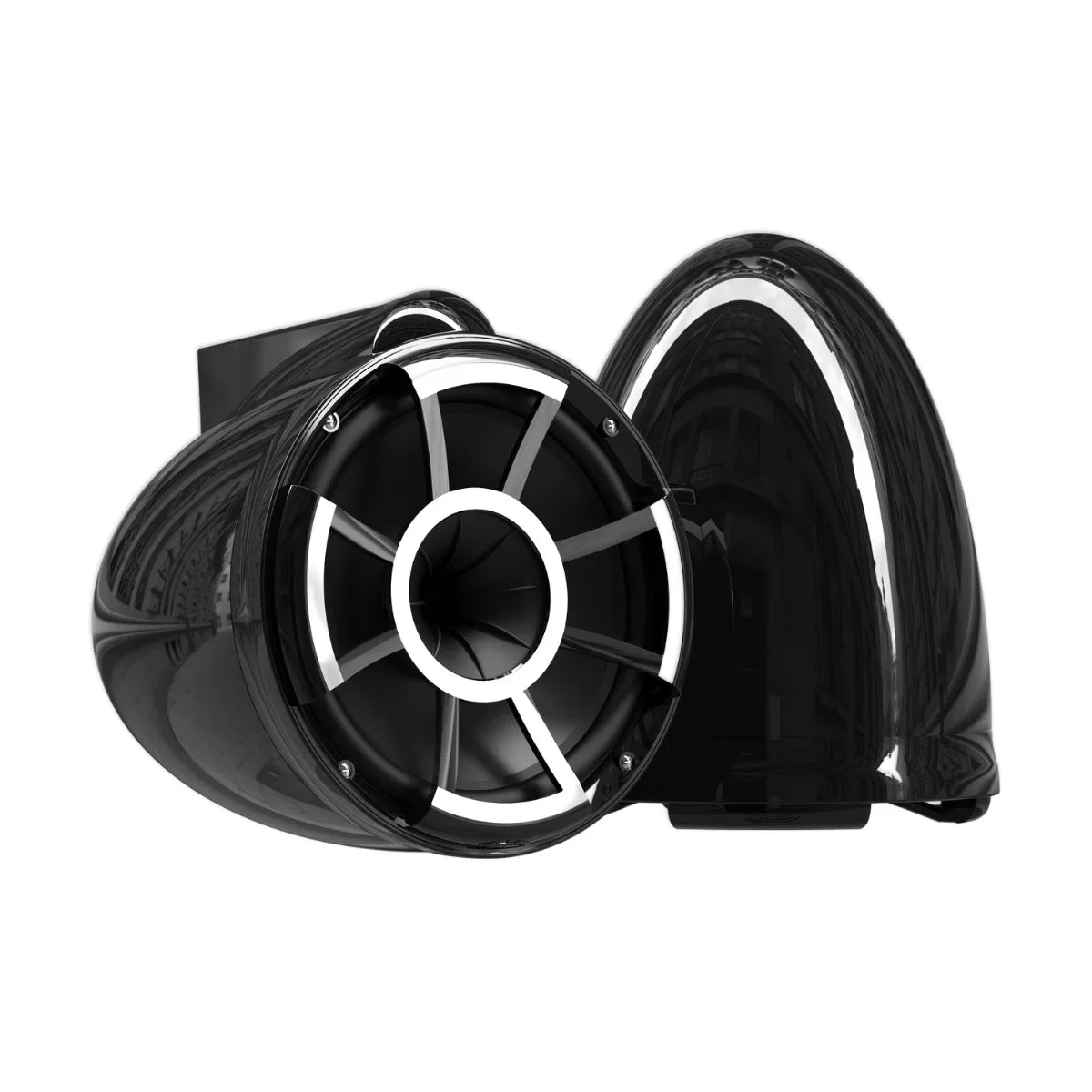 Wet Sounds REV10 Black V2 Tower Speaker Pair, 10" 300W RMS 4Ω, SXM Swivel Surface Mount, OEM REV 10 B-X V2