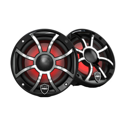 Image of a pair of Wetsounds marine speakers on a white background.