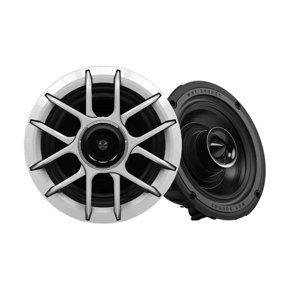 8" Coaxial Speaker Pair Wet Sounds ZERO Series XZ, White, 150W RMS, OEM ZERO 8 XZ-W (SKU WETZERO8XZ-W)