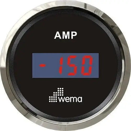 Ammeter Sensor and Gauge | Wema UK | SKUs 110637+ - Black, Stainless - Wema UK marine part