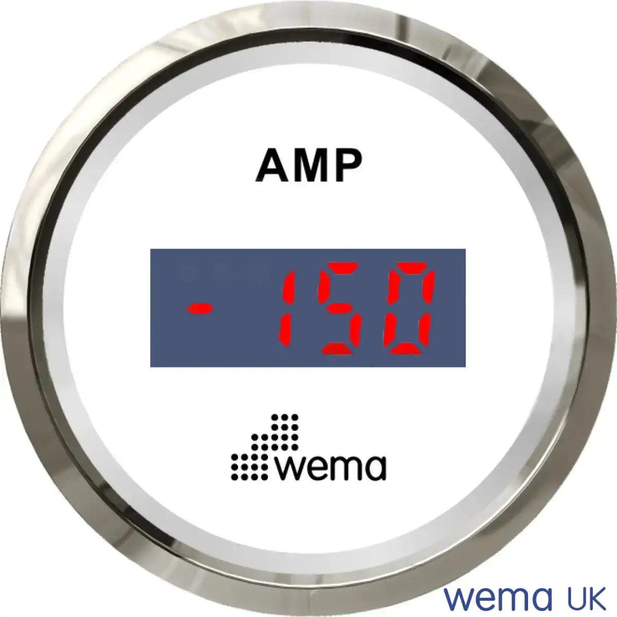 Ammeter Sensor and Gauge | Wema UK | SKUs 110637+ - White, Stainless - Wema UK marine part