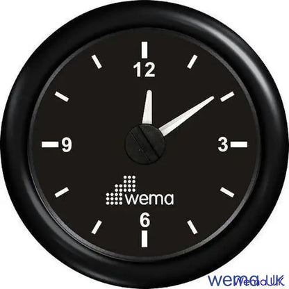 Analogue Clock Gauge | Wema UK | SKUs 110661+ - Black, Black - Wema UK marine part