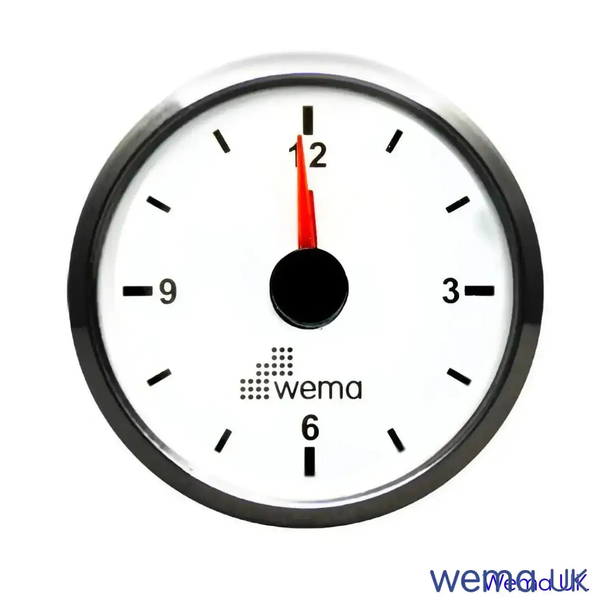 Analogue Clock Gauge | Wema UK | SKUs 110661+ - White, Stainless - Wema UK marine part
