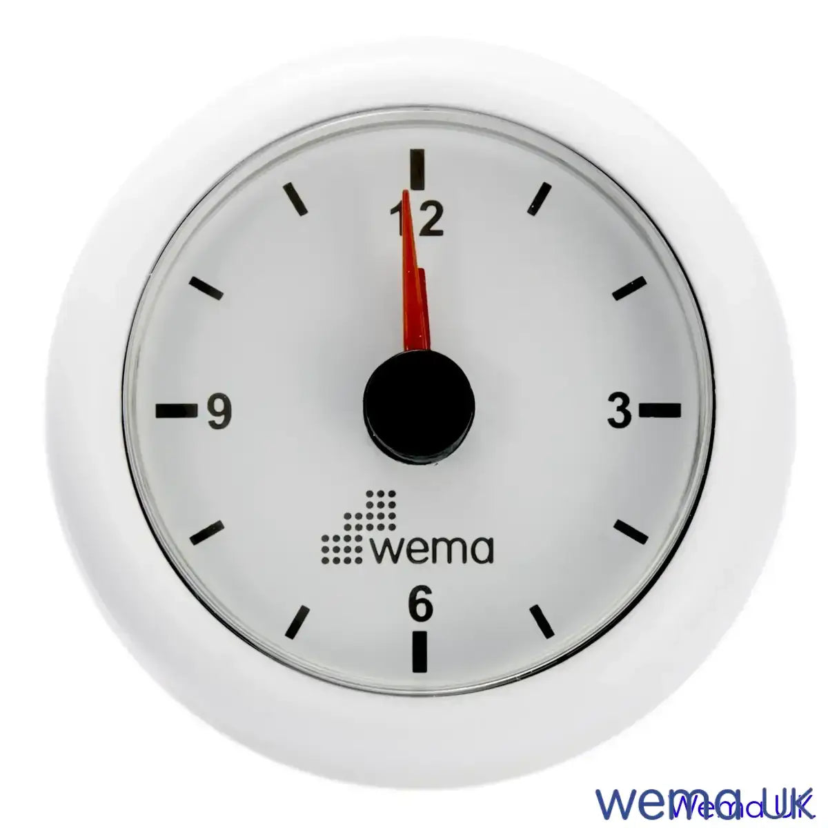 Analogue Clock Gauge | Wema UK | SKUs 110661+ - White, White - Wema UK marine part