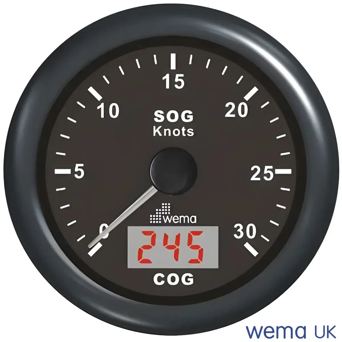 Analogue GPS Speedometer | Wema UK | SKUs 110693+ - Black, Black, 30 Knots - Wema UK marine part