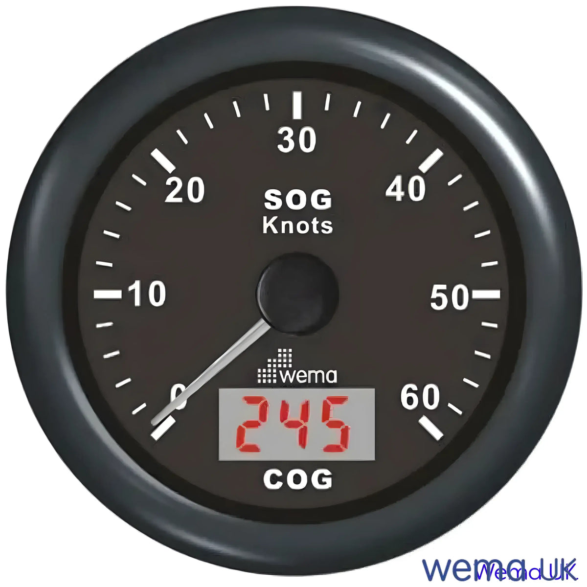 Analogue GPS Speedometer | Wema UK | SKUs 110693+ - Black, Black, 60 Knots - Wema UK marine part