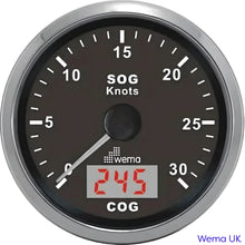 Analogue GPS Speedometer | Wema UK | SKUs 110693+ - Black, Stainless, 30 Knots - Wema UK marine part