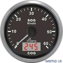 Analogue GPS Speedometer | Wema UK | SKUs 110693+ - Black, Stainless, 60 Knots - Wema UK marine part