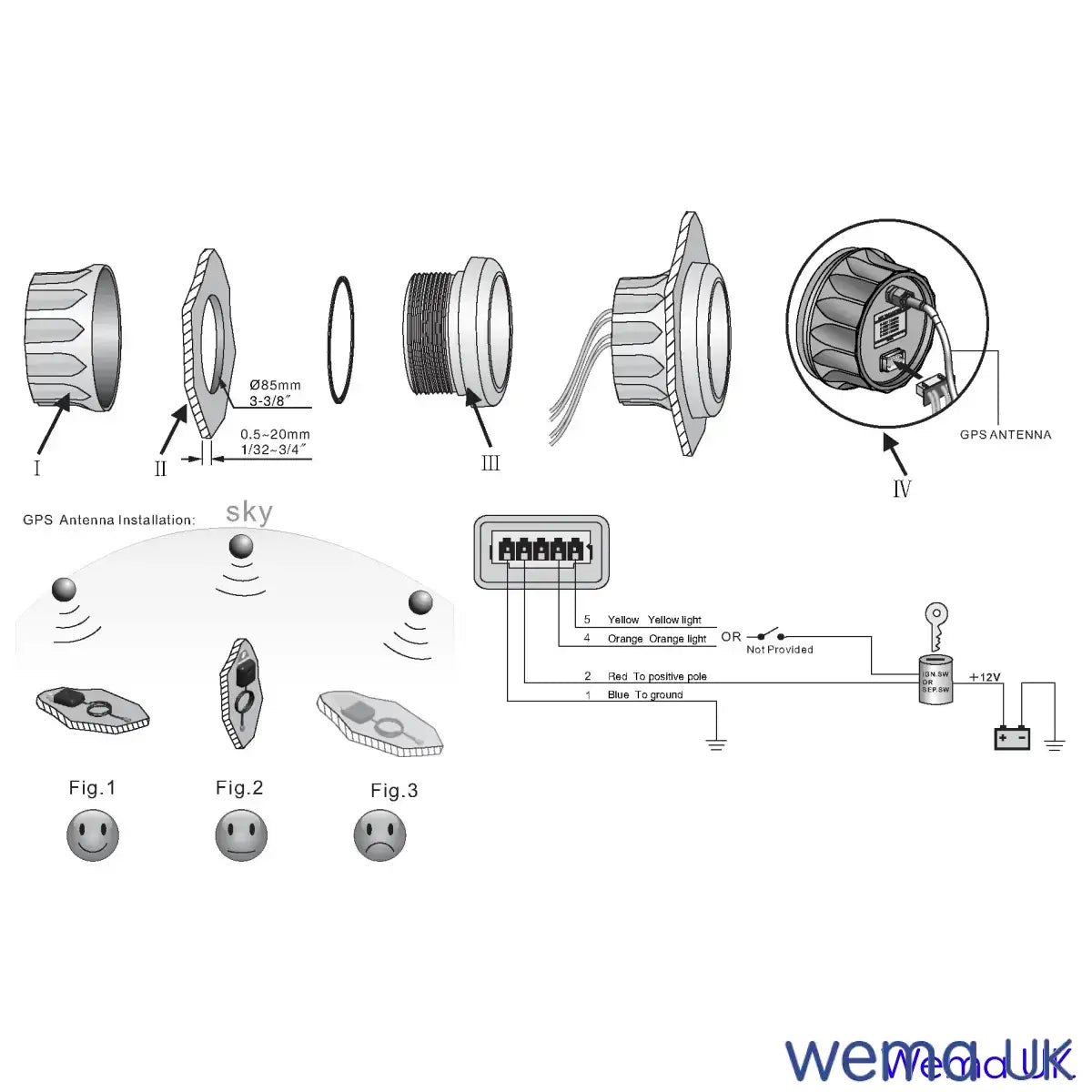 Analogue GPS Speedometer | Wema UK | SKUs 110693+ - Wema UK marine part