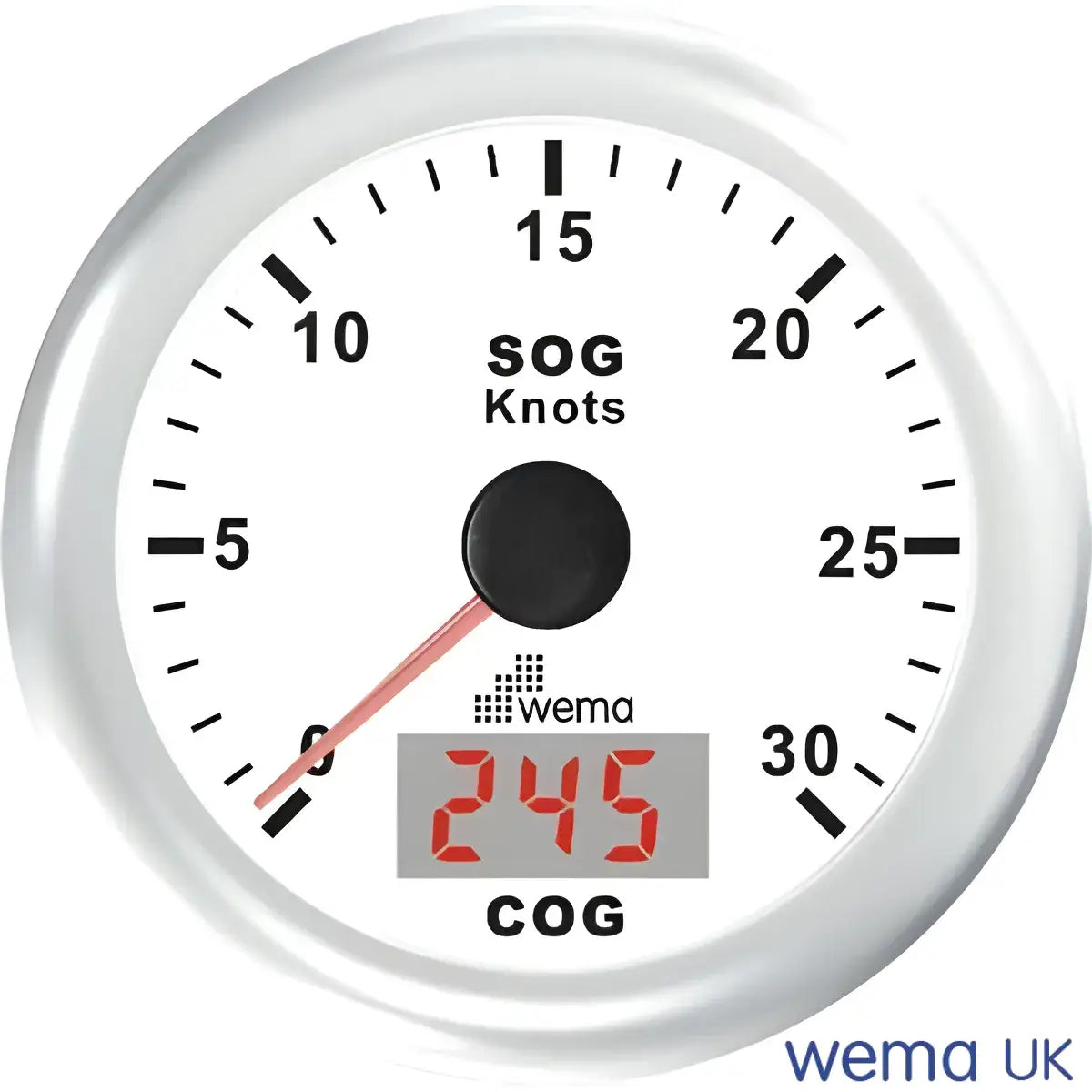 Analogue GPS Speedometer | Wema UK | SKUs 110693+ - White, White, 30 Knots - Wema UK marine part