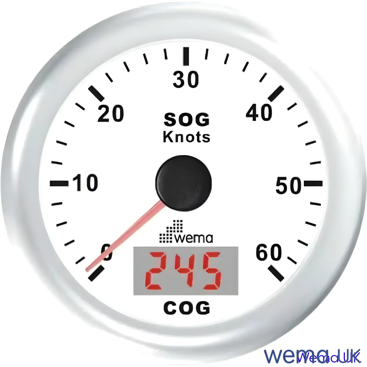 Analogue GPS Speedometer | Wema UK | SKUs 110693+ - White, White, 60 Knots - Wema UK marine part
