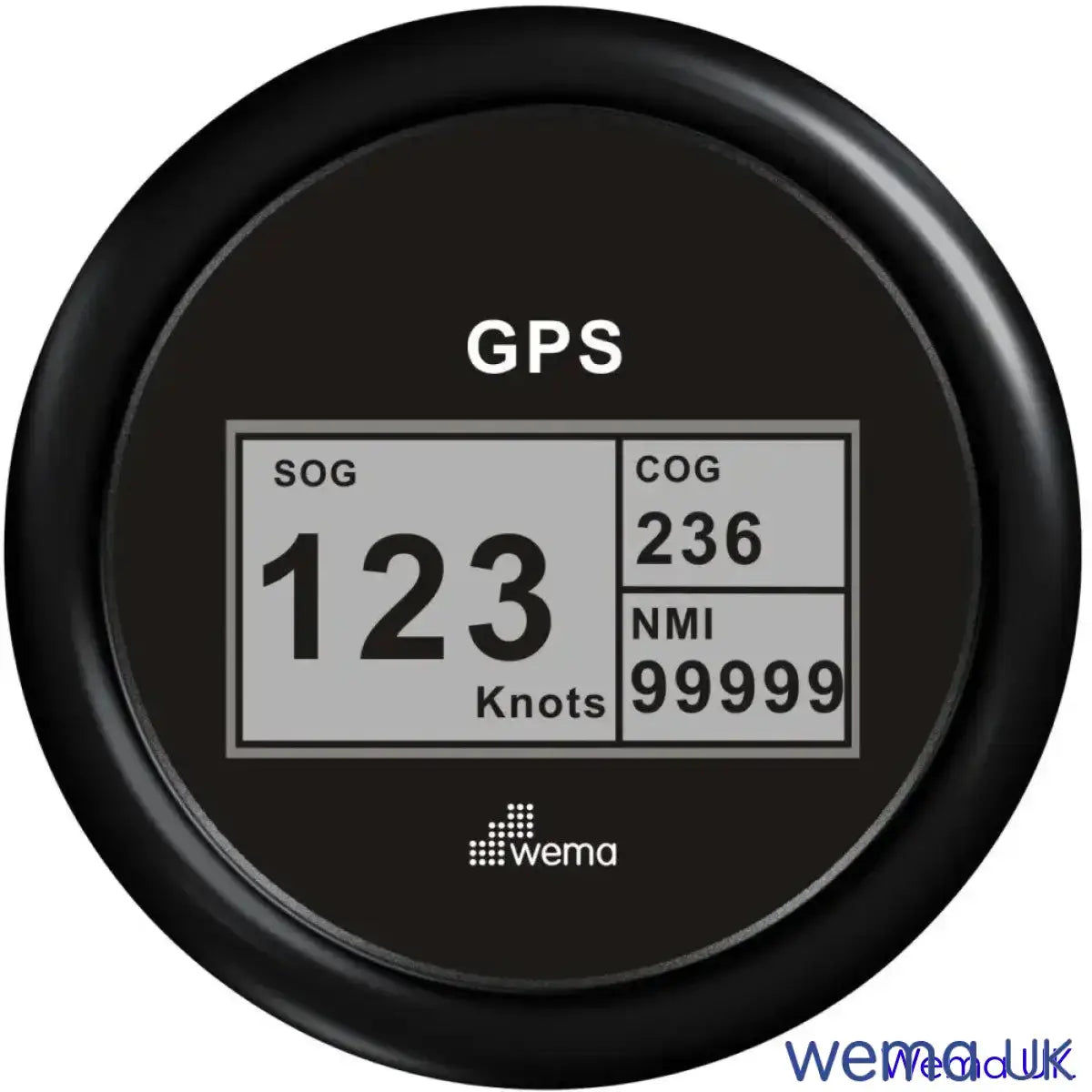 Digital GPS Speedometer | Wema UK | SKUs 110607+ - Black, Black, 0-99 - Wema UK marine part
