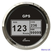 Digital GPS Speedometer | Wema UK | SKUs 110607+ - Black, Stainless, 0-99 - Wema UK marine part