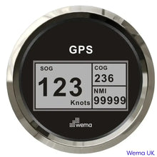 Digital GPS Speedometer | Wema UK | SKUs 110607+ - Black, Stainless, 0-99 - Wema UK marine part