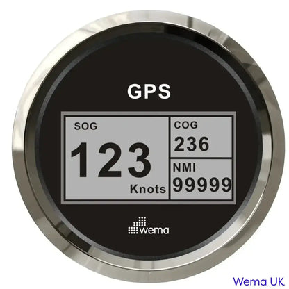 Digital GPS Speedometer | Wema UK | SKUs 110607+ - Black, Stainless, 0-99 - Wema UK marine part