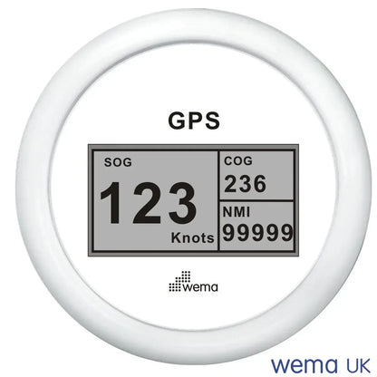 Digital GPS Speedometer | Wema UK | SKUs 110607+ - White, White, 0-99 - Wema UK marine part