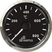 Exhaust Temperature Gauge | Wema UK | SKUs 110647+ - Black, Stainless - Wema UK marine part