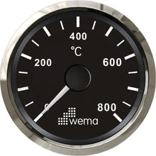 Exhaust Temperature Gauge | Wema UK | SKUs 110647+ - Black, Stainless - Wema UK marine part