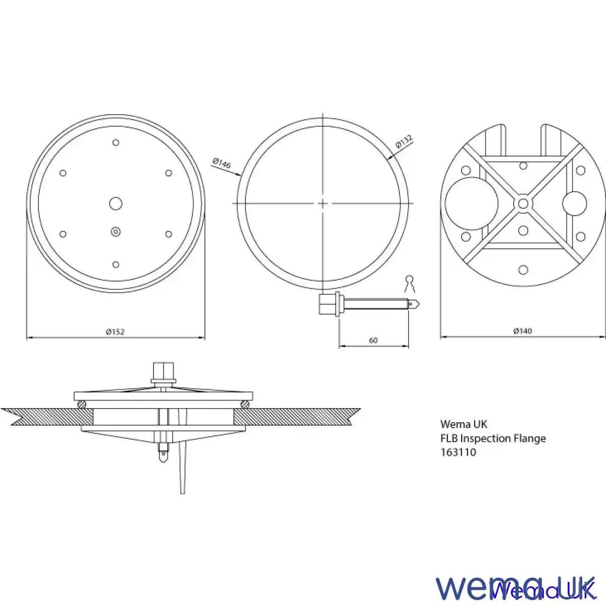 FLB Tank Inspection Hatch | Wema UK | SKU 163110 - Wema UK marine part