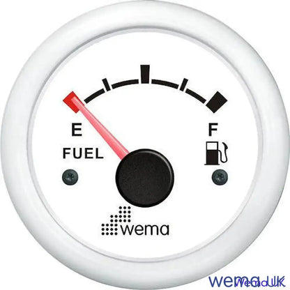 Fuel Level Gauge - 0-190/240-30 Ohm | Wema UK | SKUs 110620+ - White, White, American (240-30ohms) - Wema UK marine part