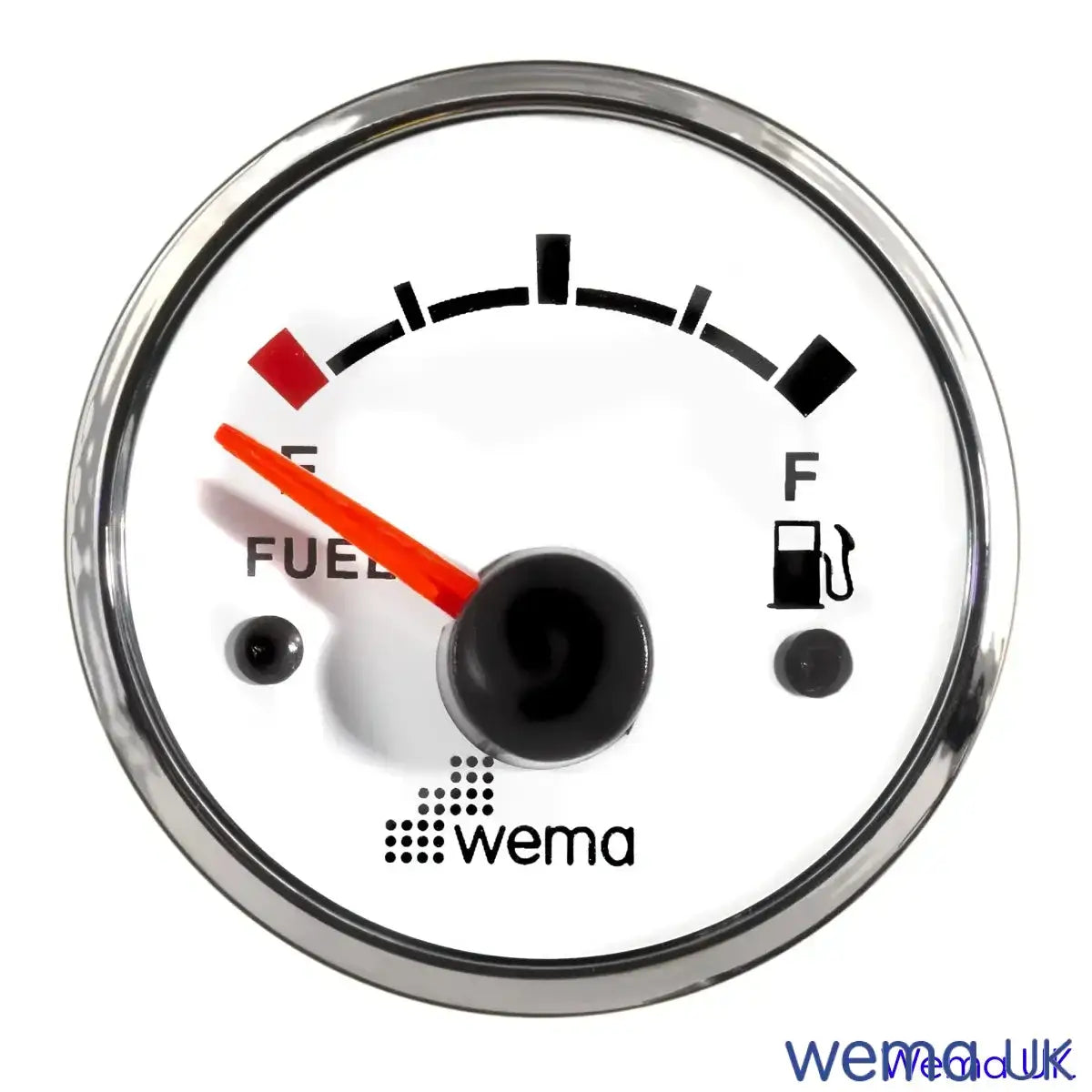 Fuel Level Gauge - 0-190/240-30 Ohm | Wema UK | SKUs 110620+ - White, Stainless, American (240-30ohms) - Wema UK marine part