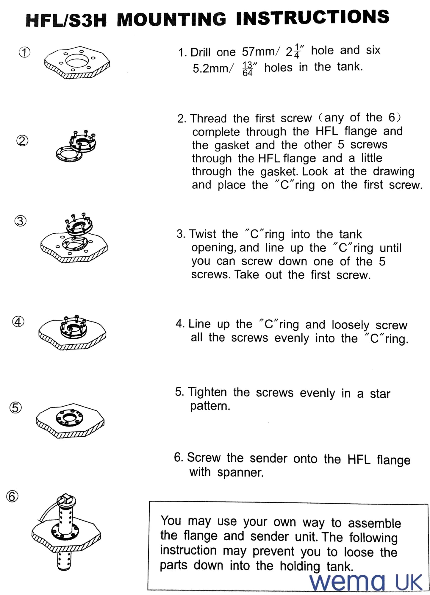 HFL Tank Fitting Flange | Wema UK | SKU 163306 - Wema UK marine part