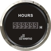 Hour Meter Digital Gauge | Wema UK | SKUs 110651+ - Black, Stainless - Wema UK marine part