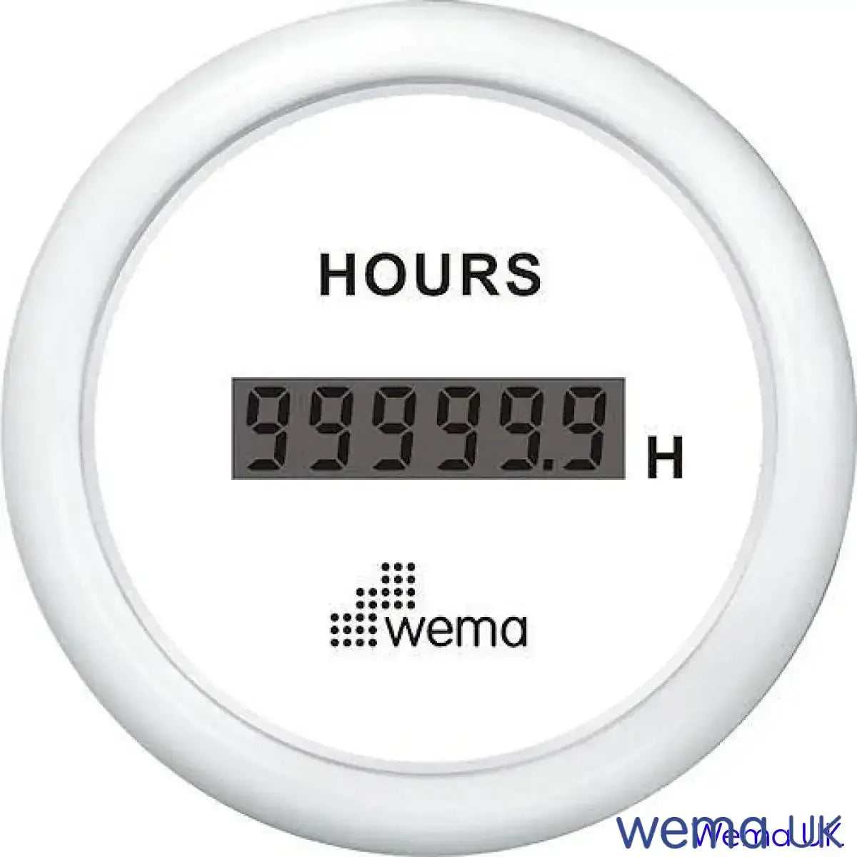 Hour Meter Digital Gauge | Wema UK | SKUs 110651+ - White, White - Wema UK marine part