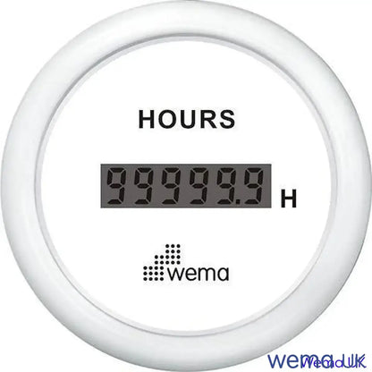 Hour Meter Digital Gauge | Wema UK | SKUs 110651+ - White, White - Wema UK marine part