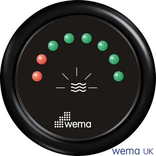 LED Level Gauge - 0-190 Ohm | Wema UK | SKUs 110333+ - Water, Black, 0-190 ohms - Wema UK marine part