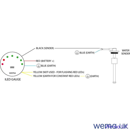 LED Level Gauge - 0-190 Ohm | Wema UK | SKUs 110333+ - Wema UK marine part