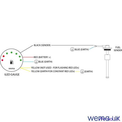 LED Level Gauge - 0-190 Ohm | Wema UK | SKUs 110333+ - Wema UK marine part