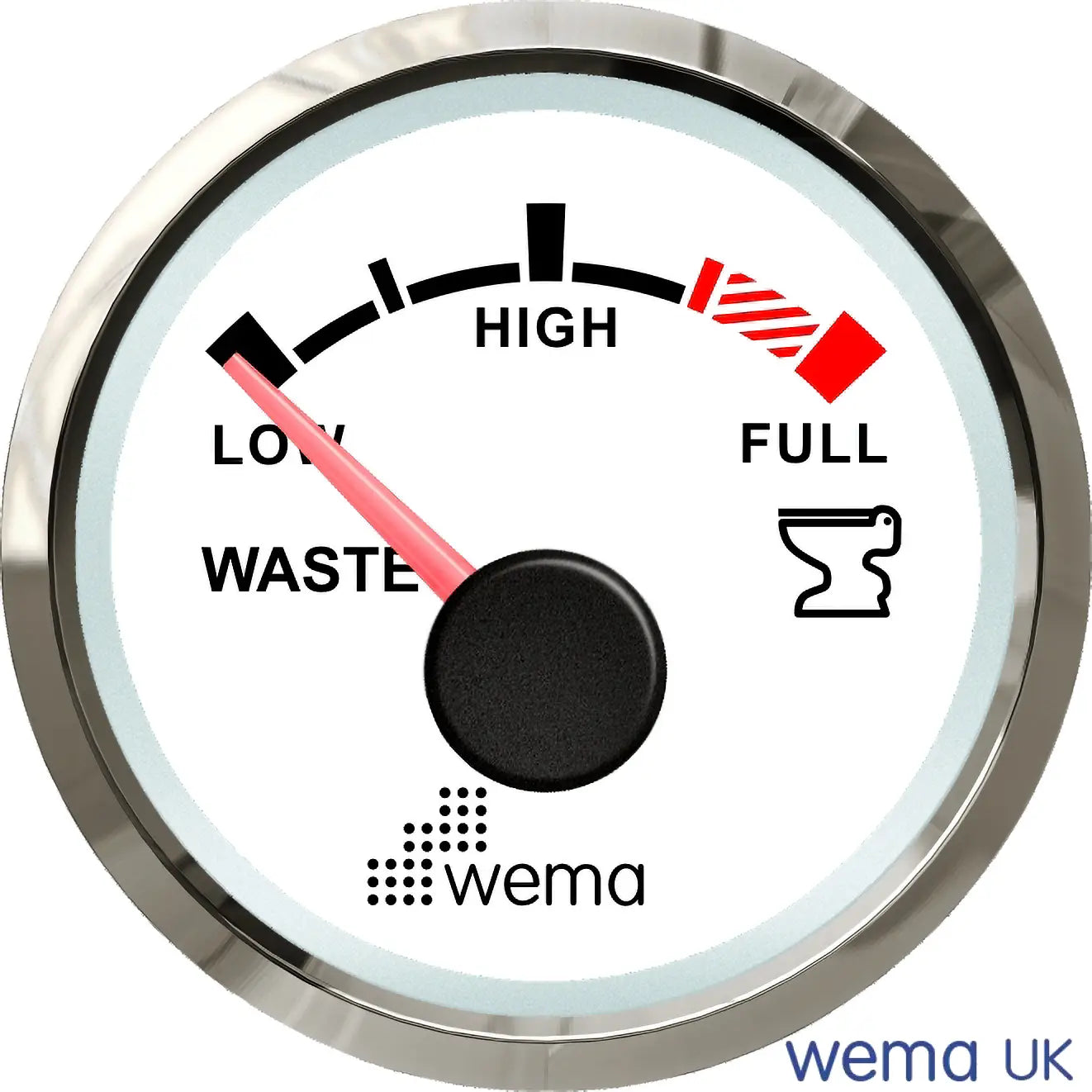 NMEA 2000 52mm Gauge | Wema UK | SKUs 210620+ - Holding Tank, White / Silver - Wema UK marine part