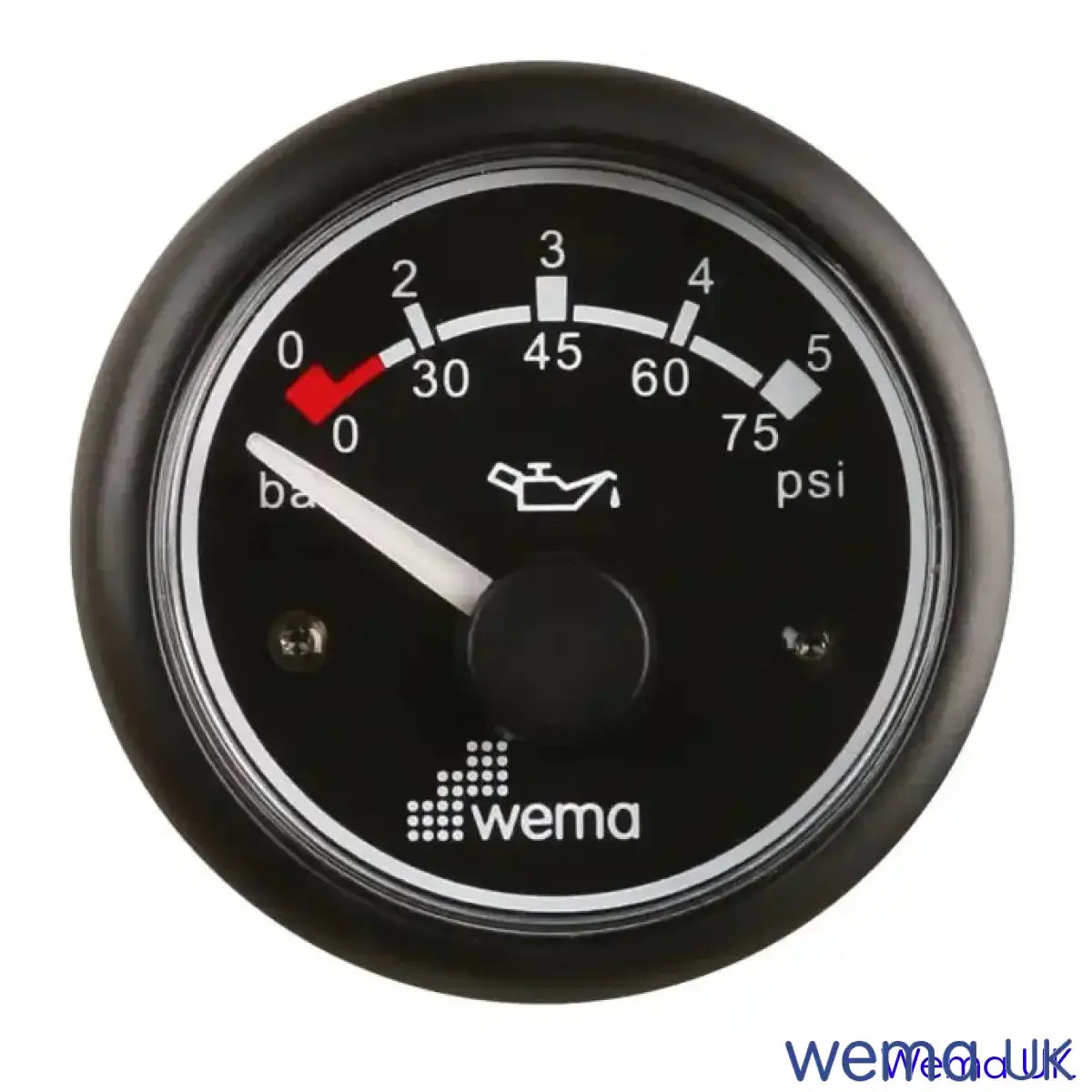 Oil Pressure Gauge | Wema UK | SKUs 110674+ - Black, Black, 0-5 Bar - Wema UK marine part
