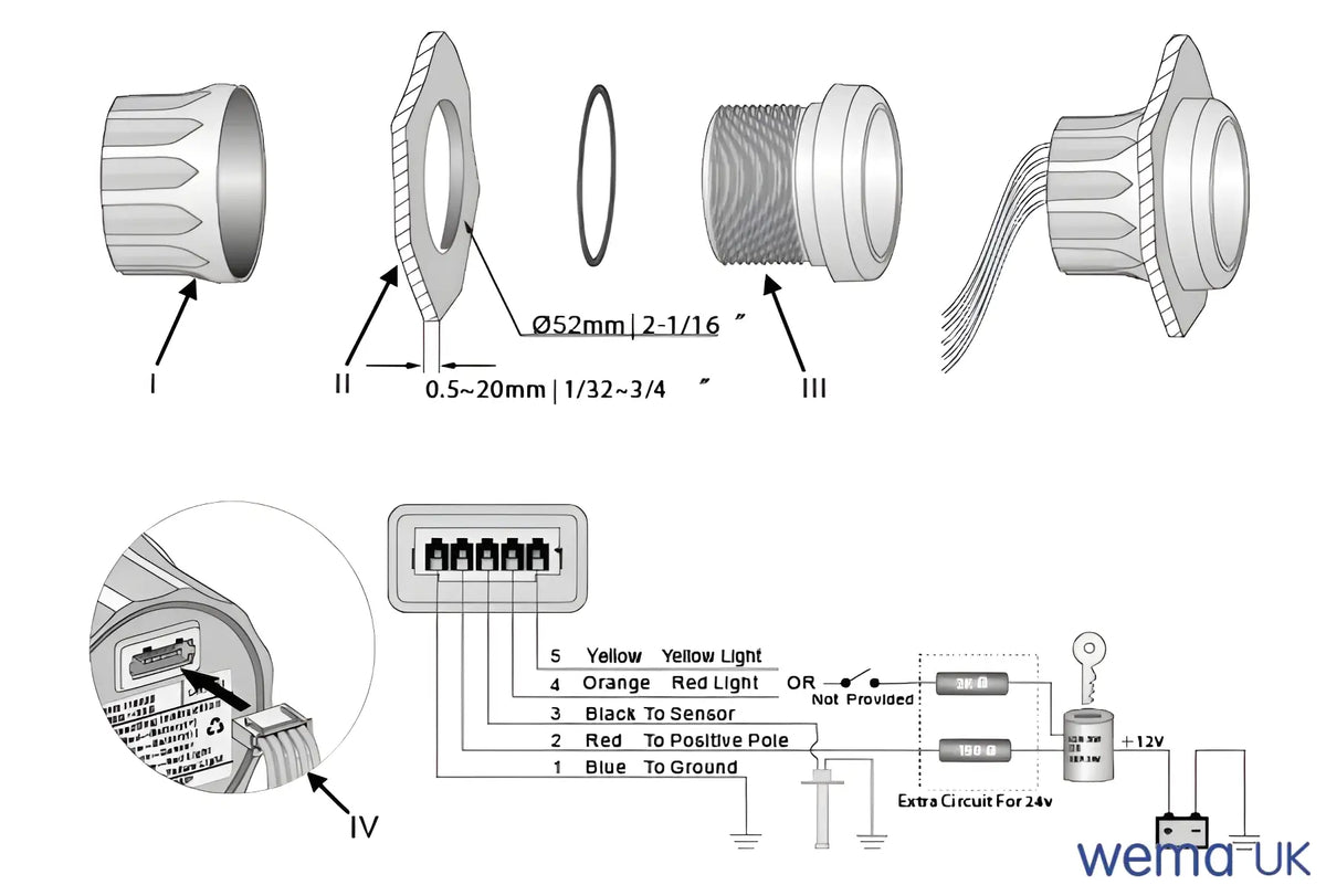 Oil Pressure Gauge | Wema UK | SKUs 110674+ - Wema UK marine part