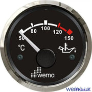 Oil Temperature Gauge | Wema UK | SKUs 110670+ - Black, Stainless - Wema UK marine part