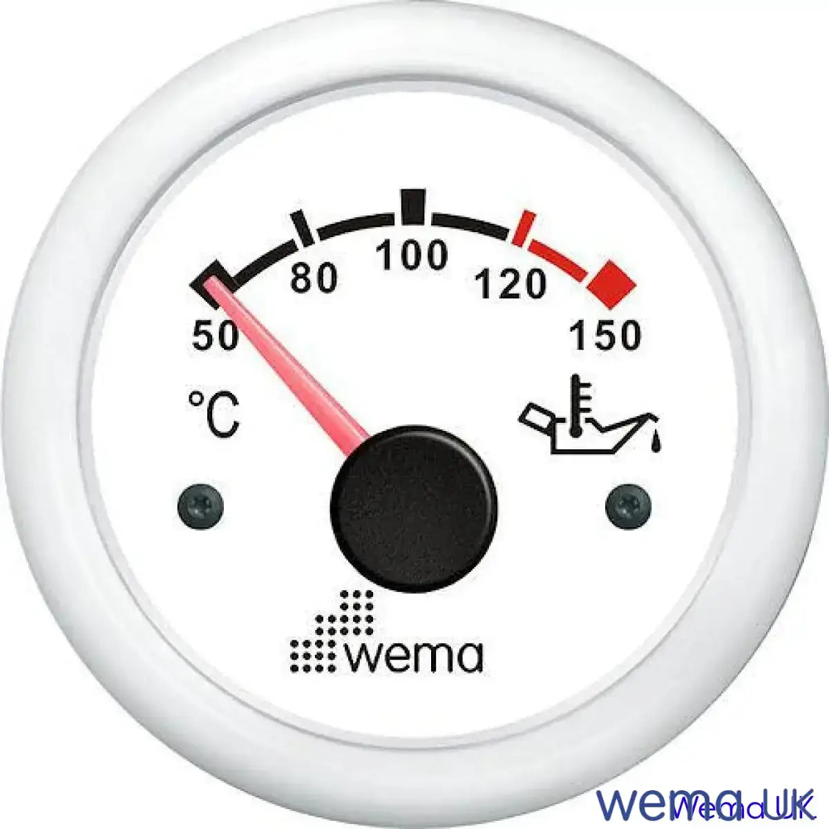 Oil Temperature Gauge | Wema UK | SKUs 110670+ - White, White - Wema UK marine part